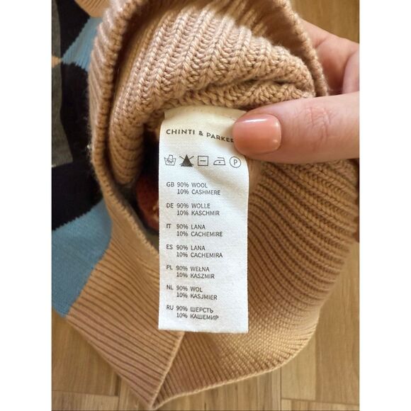 Chinti And Parker Geometric Cashmere Tank Sweater Knit Vest Size M - Picture 4 of 9